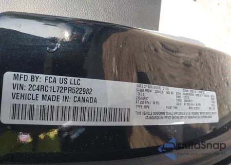 2023 Chrysler Pacifica Hybrid Touring L z USA, uszkodzony, nr VIN 2C4RC1L72PR522982